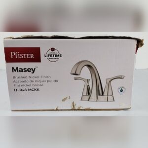 Pfister Masey 4" 2 Hole Brushed Nickel Bathroom Faucet LF-048-MCKK - NOB